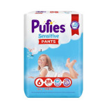 Scutece Pants Sensitive Extra Large Nr. 6, +15 Kg, 38 bucati, Pufies