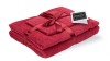Set 3 prosoape Domine bordeaux 600gsm: fata 50x90, corp 70x140, maini 30x50 cm. Bumbac, calitate hoteliera, rezistente, Oeko-Tex