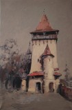 Vand pictura ,Biertan, Biserica fortificata , ulei pe panza