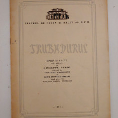 DD- Program sala Trubadurul, Verdi, Teatrul de Opera si Balet al R.P.R 1965