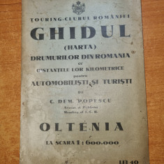 OLTENIA -harta drumurilor din romania pentru automobilisti si turisti-anii '30