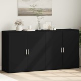 vidaXL Dulapuri, negru, 2 buc., 79x38x80 cm, lemn prelucrat