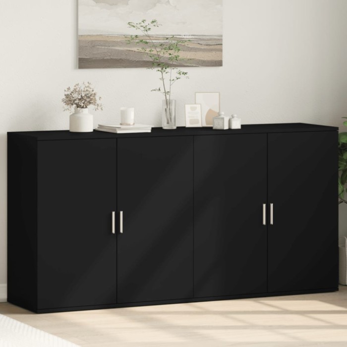 vidaXL Dulapuri, negru, 2 buc., 79x38x80 cm, lemn prelucrat 3276603