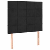 Cumpara ieftin Tablie de pat neagra 100x5x118/128 cm catifea
