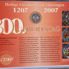 GERMANIA - FDC + MONEDA PROOF - 10 EURO 2007 A, 800 ANI ELISABETH VON THURINGEN