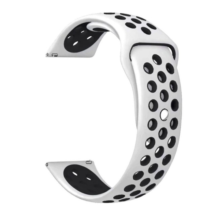 Curea silicon compatibila Huawei Watch GT 4 46mm, telescoape Quick Release, 22mm, Alb/Negru