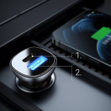 Incarcator Auto Joyroom, 2 x USB, 38W/ 3A Fast Charge 3.0 AFC SCP, Gri