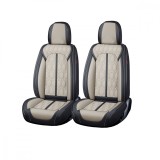 Huse auto premium 5 locuri Carguard Deluxe piele ecologica perforata - negru - crem Best CarHome