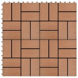 VidaXL Plăci de pardoseală 11 buc, maro, 30 x 30 cm, WPC, 1 mp
