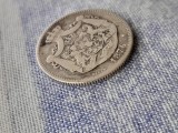 2 LEI 1876 .argint.Rom&acirc;nia. cea mai rara din serie.