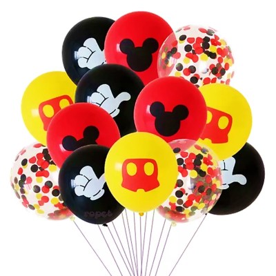 Set 20 baloane latex, imprimeu color Mickey Mouse, 30cm, Ropet foto