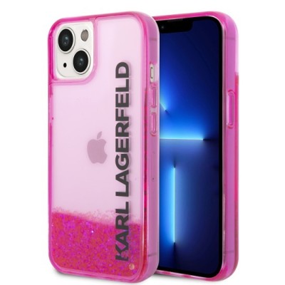 Husa pentru iPhone 15 Plus / iPhone 14 Plus - Karl Lagerfeld Hardcase Liquid Glitter (KLHCP14MLCKVF) - Pink Elong foto
