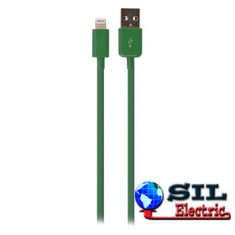 Cablu USB A tata - Lightning pentru iPhone, iPod sau iPad 1.00 m verde foto