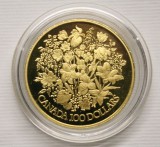 CANADA 100 DOLLARS 1977 . PROOF . AUR . 25 DE ANI DE LA INCORONARE 1952-1977 .