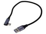 Cablu USB 2.0 AKYGA AK-USB-58, USB A la USB C unghi nichelat 0,3m