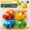 Set 4 masinute colorate , zFun Cartoon Engineering, , jucarii din plastic cu design amuzant, pentru copii 3+, Oem