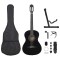 Set de chitară clasică &icirc;ncepători, 12 piese, negru, 4/4 39&quot;