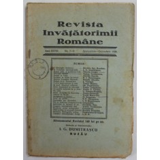 REVISTA INVATATORIMII ROMANE , ANUL XXVIII , NR. 7 - 8 , SEPTEMEBRIE - OCTOMBRIE , 1928
