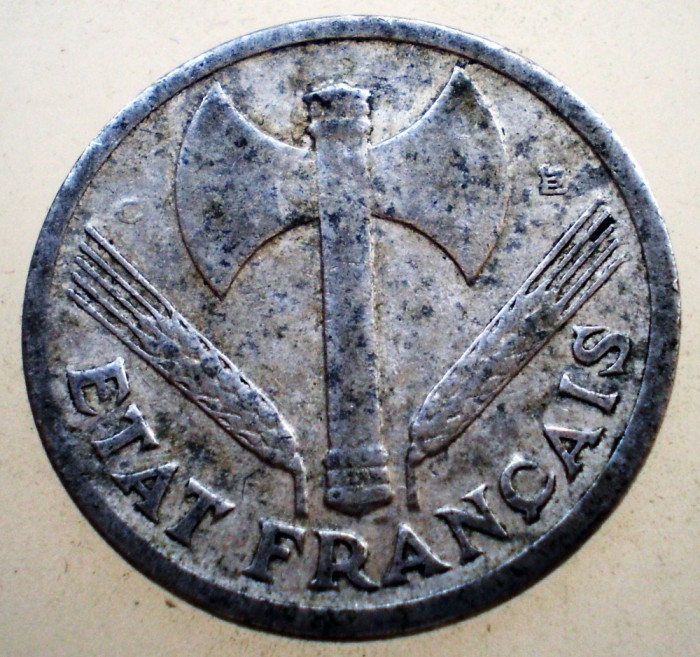 7.423 FRANTA WWII VICHY 1 FRANC 1944 C Castelsarrasin