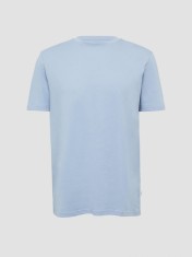 Tricou barbati cu decolteu la baza gatului si croiala Regular fit, Albastru deschis, S