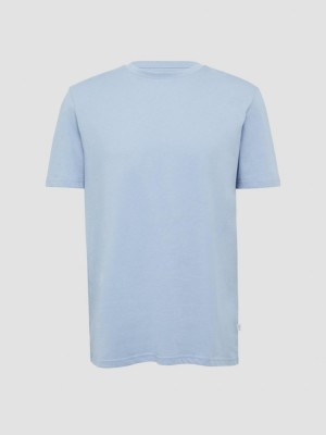Tricou barbati cu decolteu la baza gatului si croiala Regular fit, Albastru deschis, S foto
