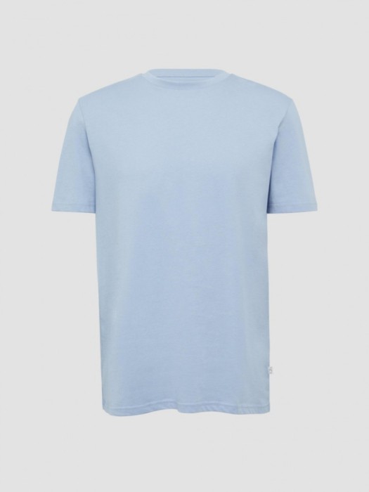 Tricou barbati cu decolteu la baza gatului si croiala Regular fit, Albastru deschis, S