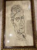 tablou Portret Ion Vinea, desen, semnat Marcel Iancu 1940, 76x48 cm, avangardism