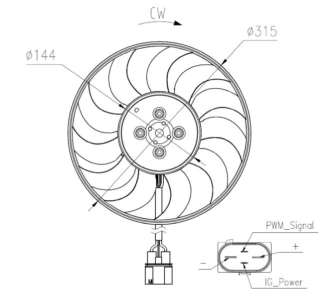 NRF 47970 Ventilator, radiator
