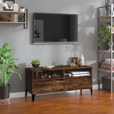 vidaXL Comodă TV, stejar fumuriu, 100x34,5x44,5 cm, lemn prelucrat