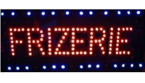 Reclama Text LED&amp;quot; FRIZERIE &amp;quot;animatie luminoasa dinamica - ideala pentru frizerii foto