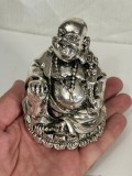 MINIATURA STATUETA Laminata ARGINT 800 - BUDDHA - China - Vintage !