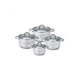 Set 4 oale, din inox, cu capac,16/18/20/24cm, Klausberg