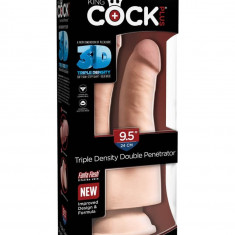 Dildo Dublu King Cock Plus Triple Density, 24 cm