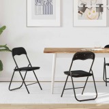 vidaXL Scaun pliant 2 pcs Negru 48 x 44 x 78 cm Catifea 42029068