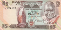 Zambia 5 kwacha ND 1980 P.-25a UNC foto