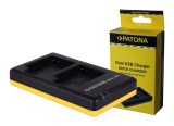 Incarcator Patona Dual Quick-Charger pentru Canon NB-6L, NB6L incl. Micro-USB cabel