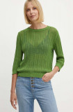 Cumpara ieftin United Colors of Benetton pulover de bumbac culoarea verde, light