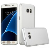Husa Full Cover 360 Fata Spate Argintie pentru Samsung Galaxy S7 Edge, Protectie Completa, Slim