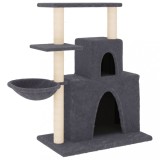 Cumpara ieftin Ansamblu pisici cu stalpi din funie sisal, gri inchis, 83 cm