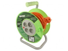 Prelungitor Bobinat cu 4 Prize PVC Portocaliu 3x1mm2 foto