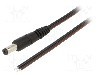Cablu alimentare DC, cabluri, DC 5,5/1,7 mufa, negru, 0,5m, WEST POL - P55-TT-T075-050BK