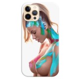 Husa compatibila cu Apple iPhone 14 Plus model Color Party, Silicon, TPU, Viceversa, Transparent, Carcasa