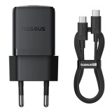 Incarcator Type-C Fast Charge + cablu Type-C Baseus Palm, negru P10111605113-01
