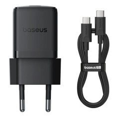 Incarcator Type-C Fast Charge + cablu Type-C Baseus Palm, negru P10111605113-01