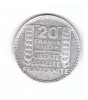 Moneda Franta 20 francs/franci 1937, stare foarte buna, curata, Europa, Argint