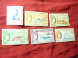 Serie mica Turks &amp; Caicos colonie britanica 1958 Elisabeta II , Pesti , 6 val., Nestampilat