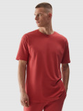 Cumpara ieftin Tricou oversize din bumbac organic pentru bărbați - culoarea coral, 4F Sportswear