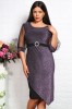 Rochie cu insertii stralucitoare Dolce Mov - 48Marimea, Yves