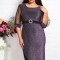 Rochie cu insertii stralucitoare Dolce Mov - 48Marimea