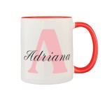 Cana maner rosu personalizata prenume Adriana, INOVATIX&reg;. 330ml